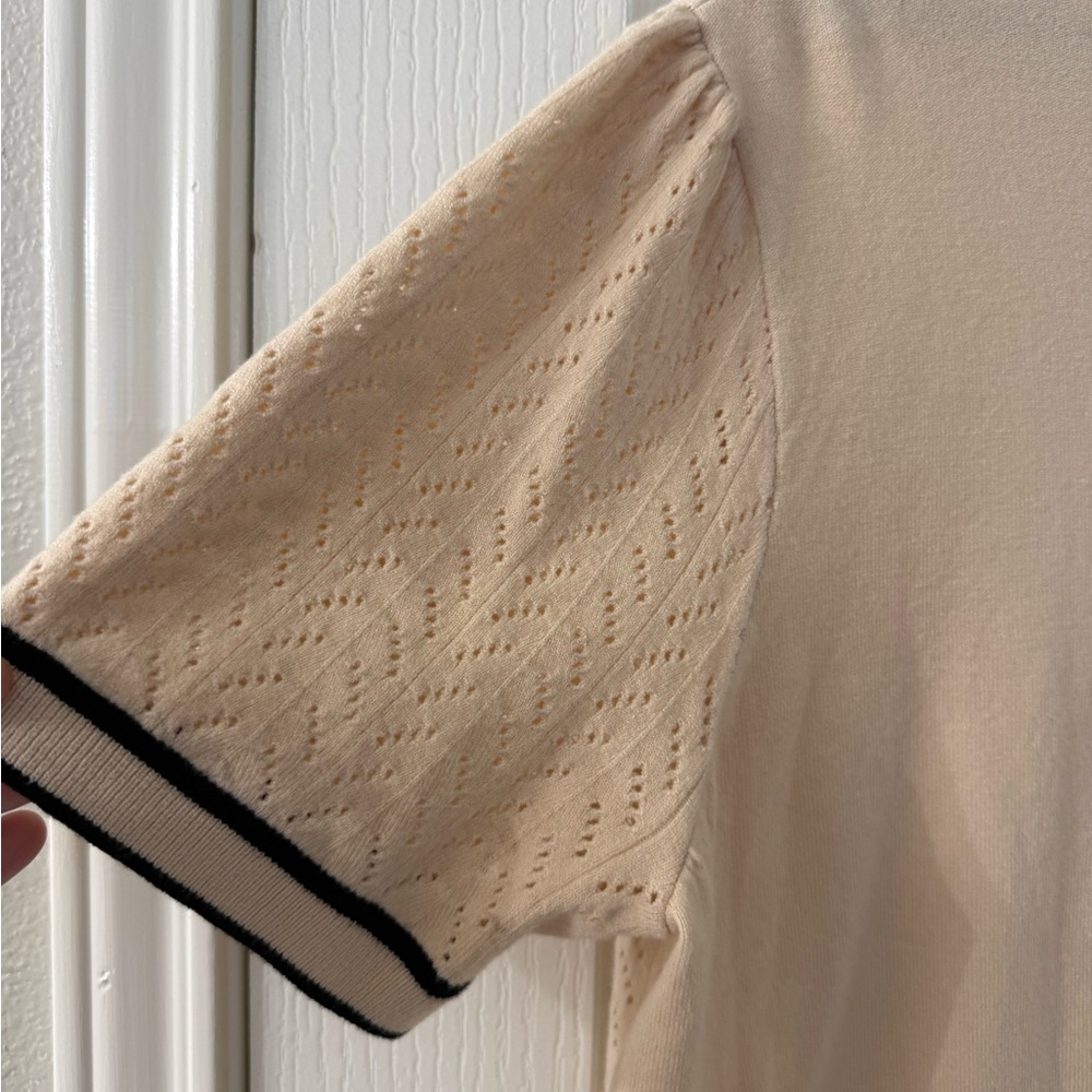 Grace Karin Cream Cardigan with Black Edging - Picture 4 of 5